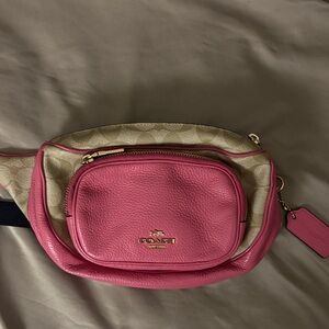 Coach Pink and Tan Crossbody Bag